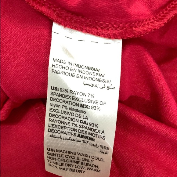 Chico's V-Neck Rib Trim Midi Dress In Maraschino Cherry - Picture 6 of 6